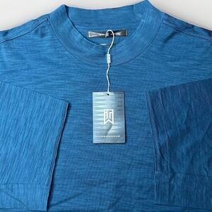 Vintage Nike Golf Tiger Woods Shirt Mens XL Blue Performance Y2K 2005 Cotton